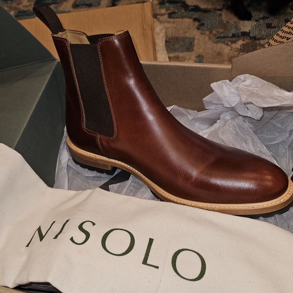 Nisolo Mens Marco Everday Chelsea Boot in Tobacco - Size 12 - Picture 4 of 4